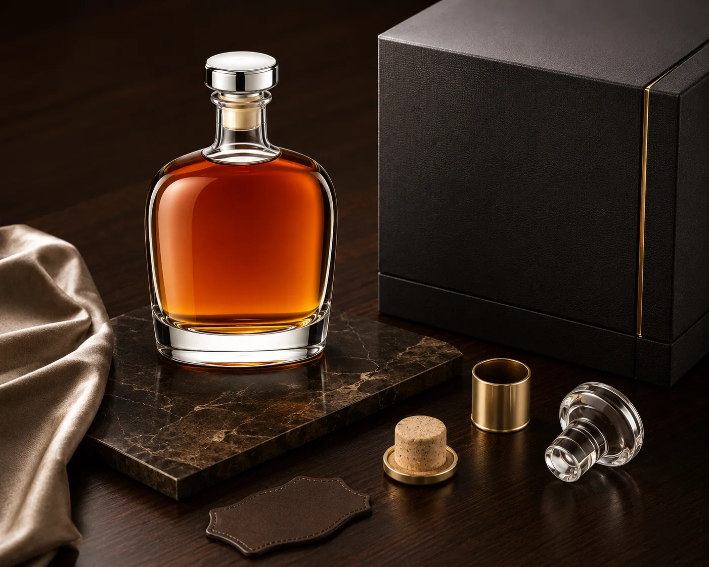 Brandy Bottle shown from a secondary angle with the shoulder and neck visible.