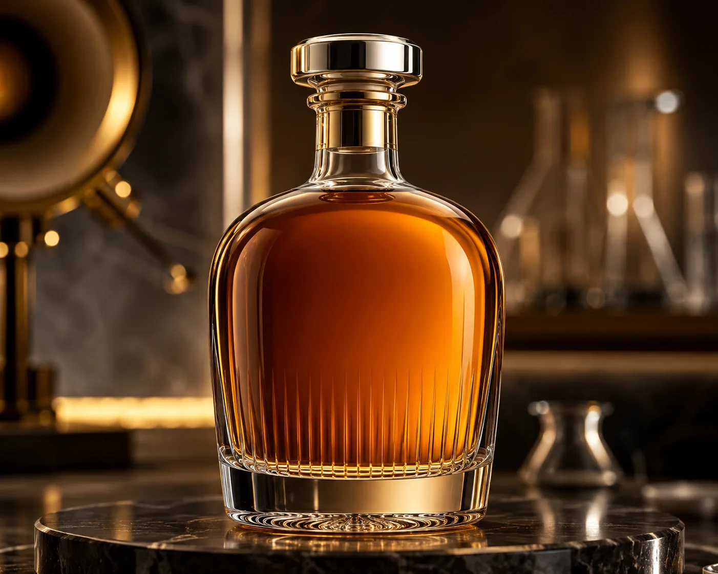 Brandy Bottle in a coordinated bar or gift-packaging display.