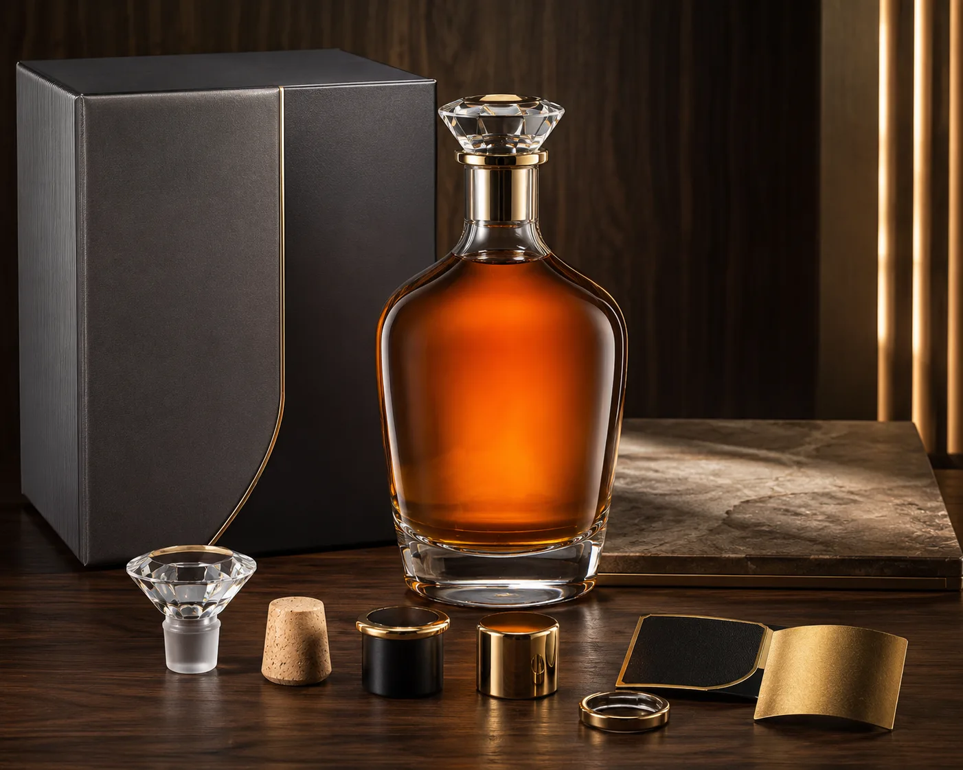 Cognac Bottle shown from a secondary angle with the shoulder and neck visible.