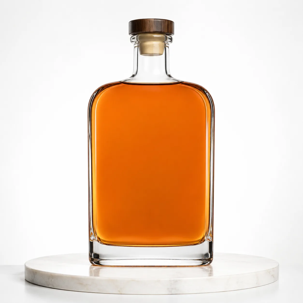Flask Liquor Bottle front view with visible flask liquor bottle form