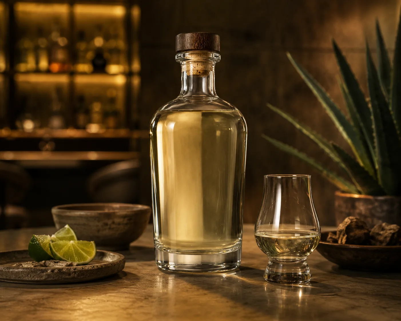 Mezcal Bottle in a premium spirits packaging presentation for mezcal and agave spirit packaging.