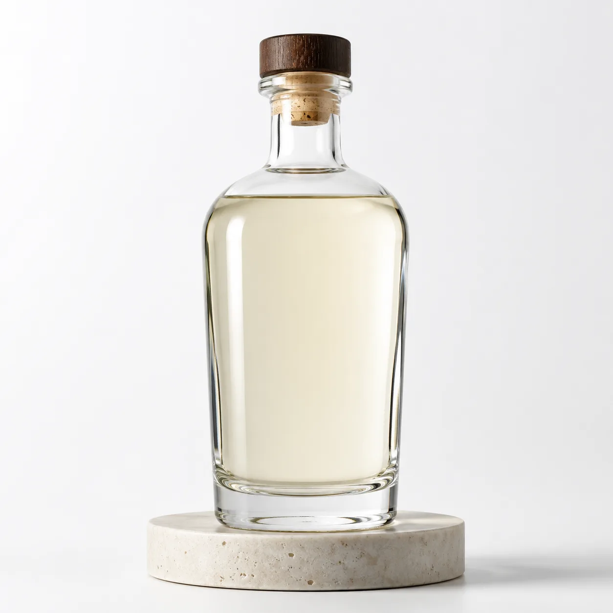 Mezcal Bottle front view with visible mezcal bottle form