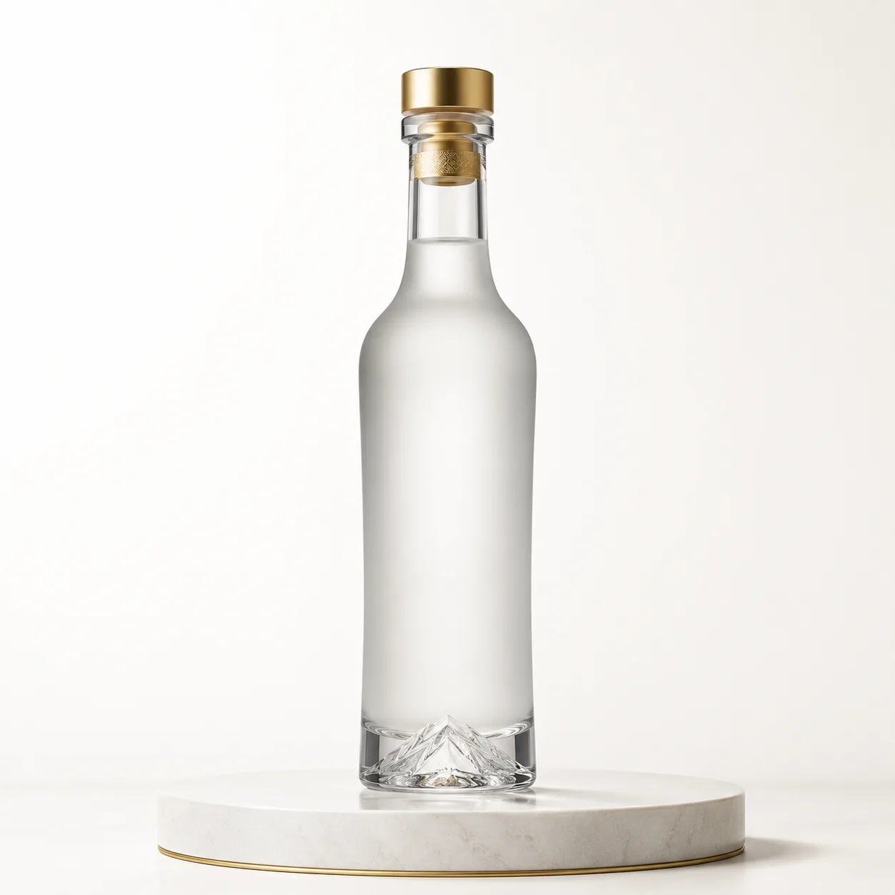 Sake Bottle front view with visible sake bottle form
