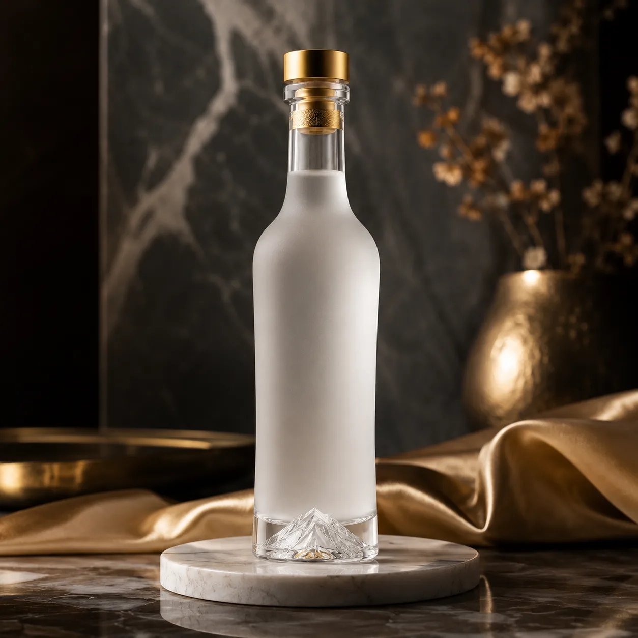 Sake Bottle closure, neck finish and base detail