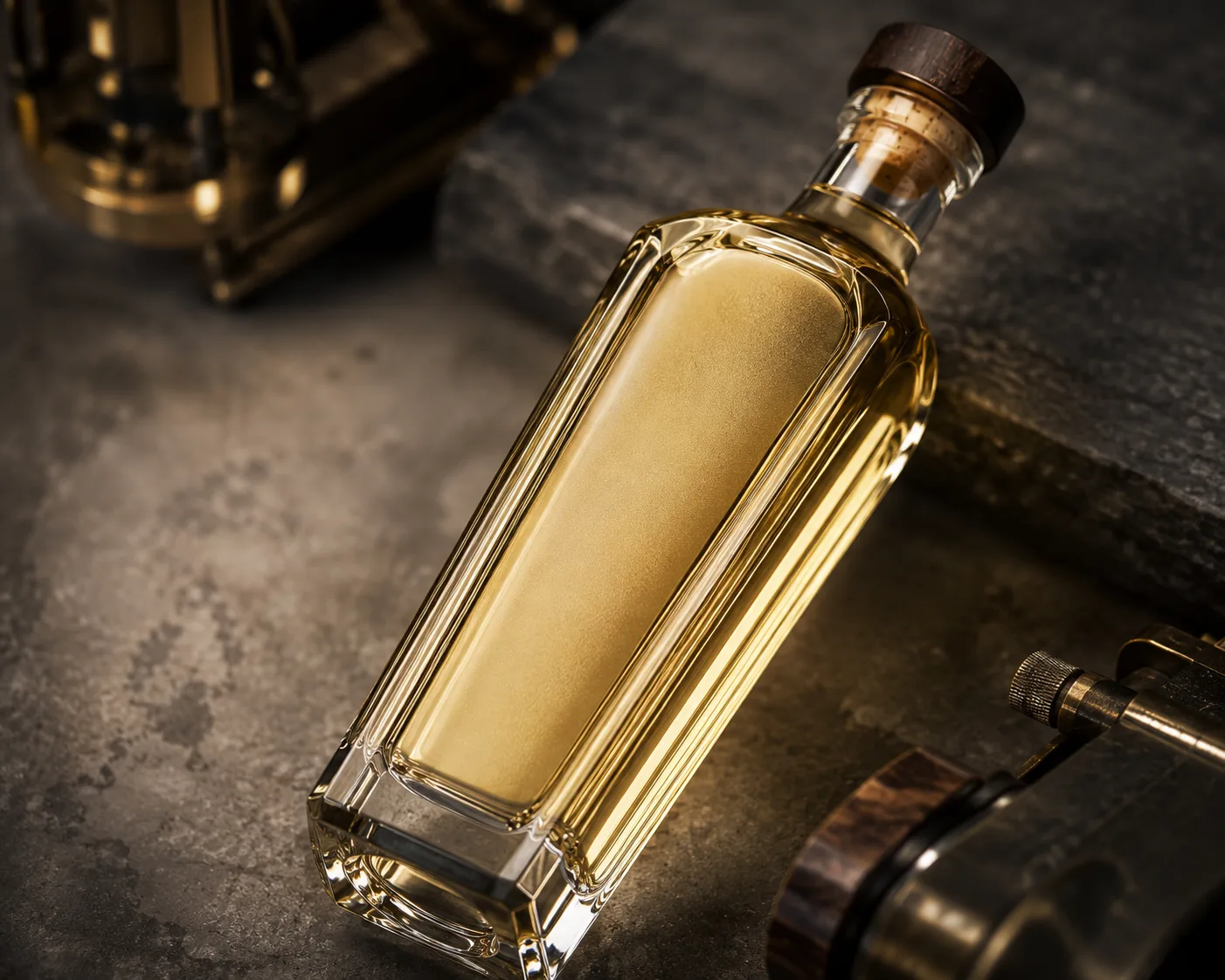 Tequila Bottle in a coordinated bar or gift-packaging display.