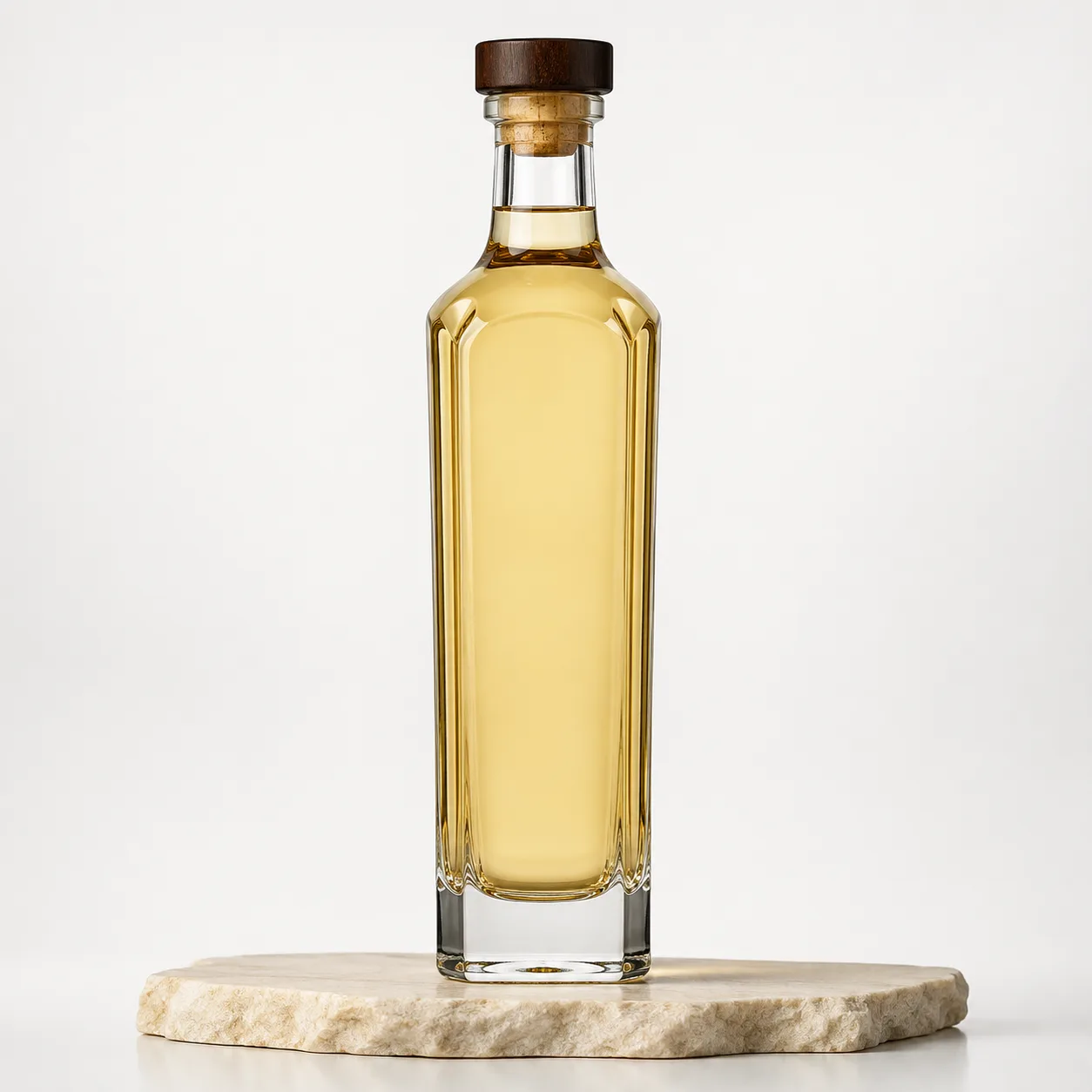 Tequila Bottle front view with visible tequila bottle form