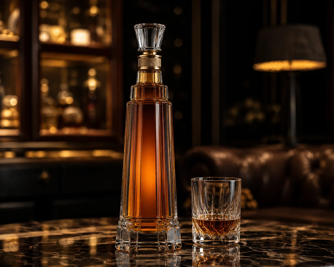 Tower-Shaped Liquor Bottle in a premium spirits packaging presentation for premium spirits and decorative gift programs.