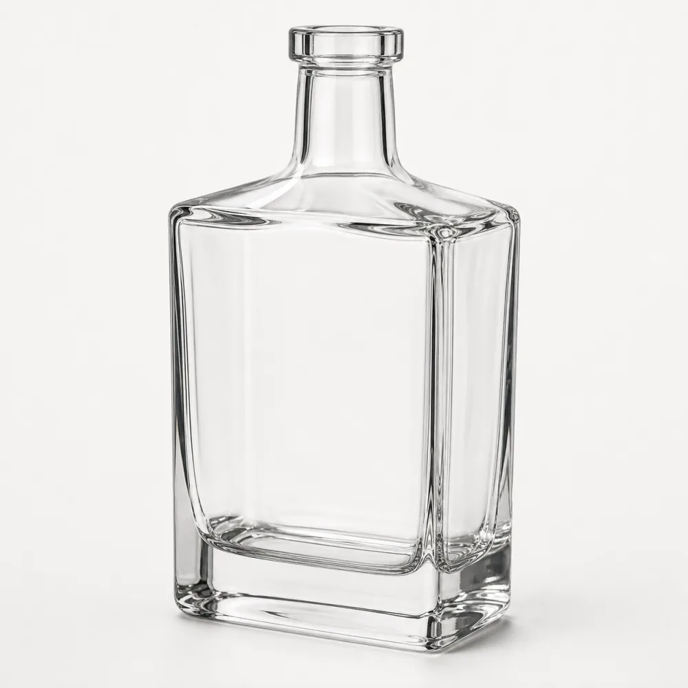Heavy-Base Whiskey Glass Bottle with closure for liquor packaging - closure detail