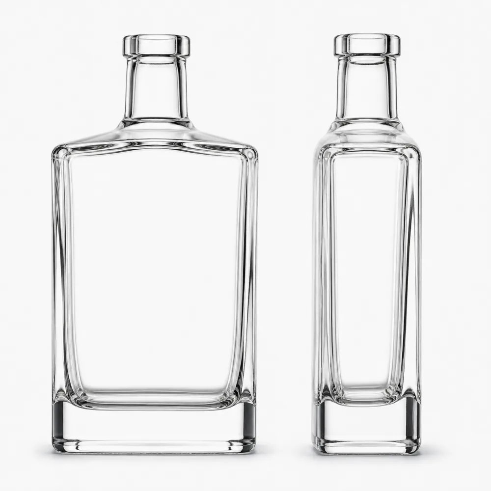 Heavy-Base Whiskey Glass Bottle with closure for liquor packaging - decoration view