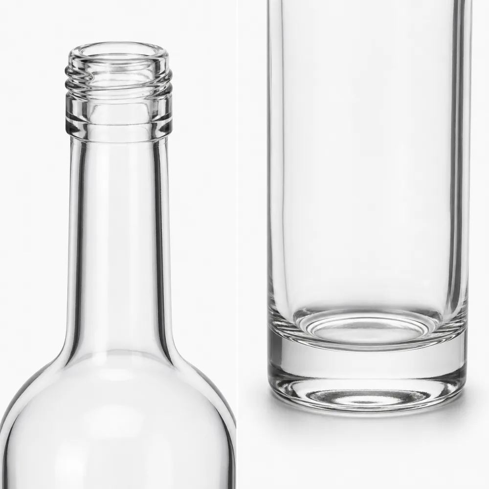 Long-Neck Vodka Glass Bottle with closure for liquor packaging - packing view