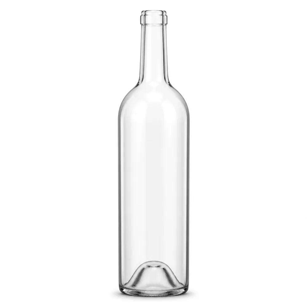 Wine Glass Bottle with closure for liquor packaging - front view