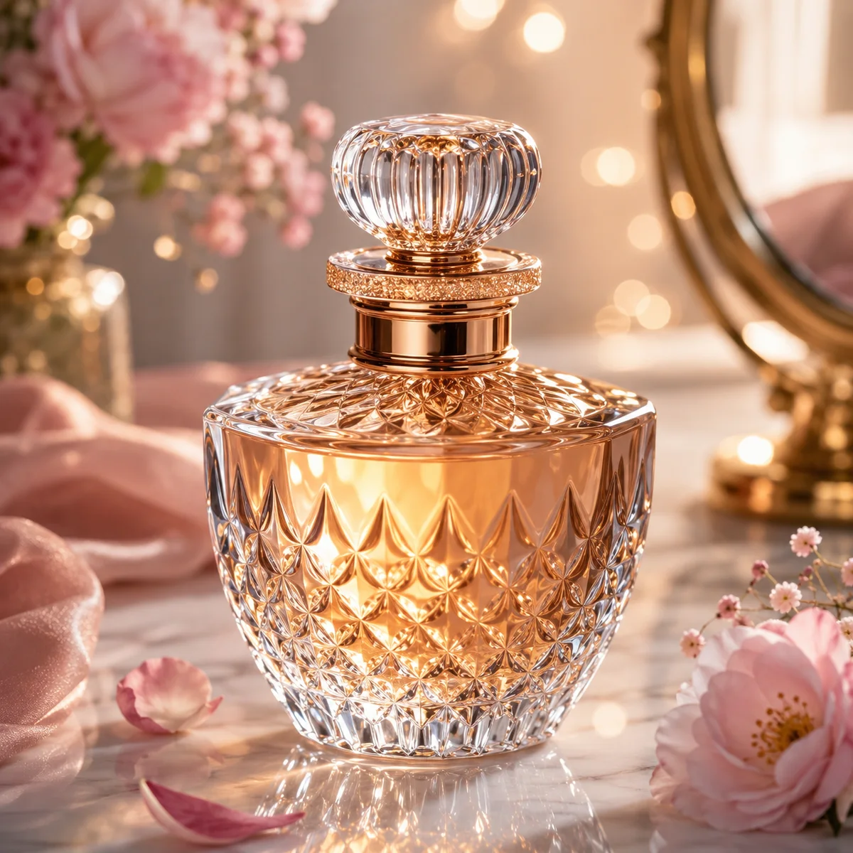 Amber Cut-Crystal Perfume Bottle alternate angle