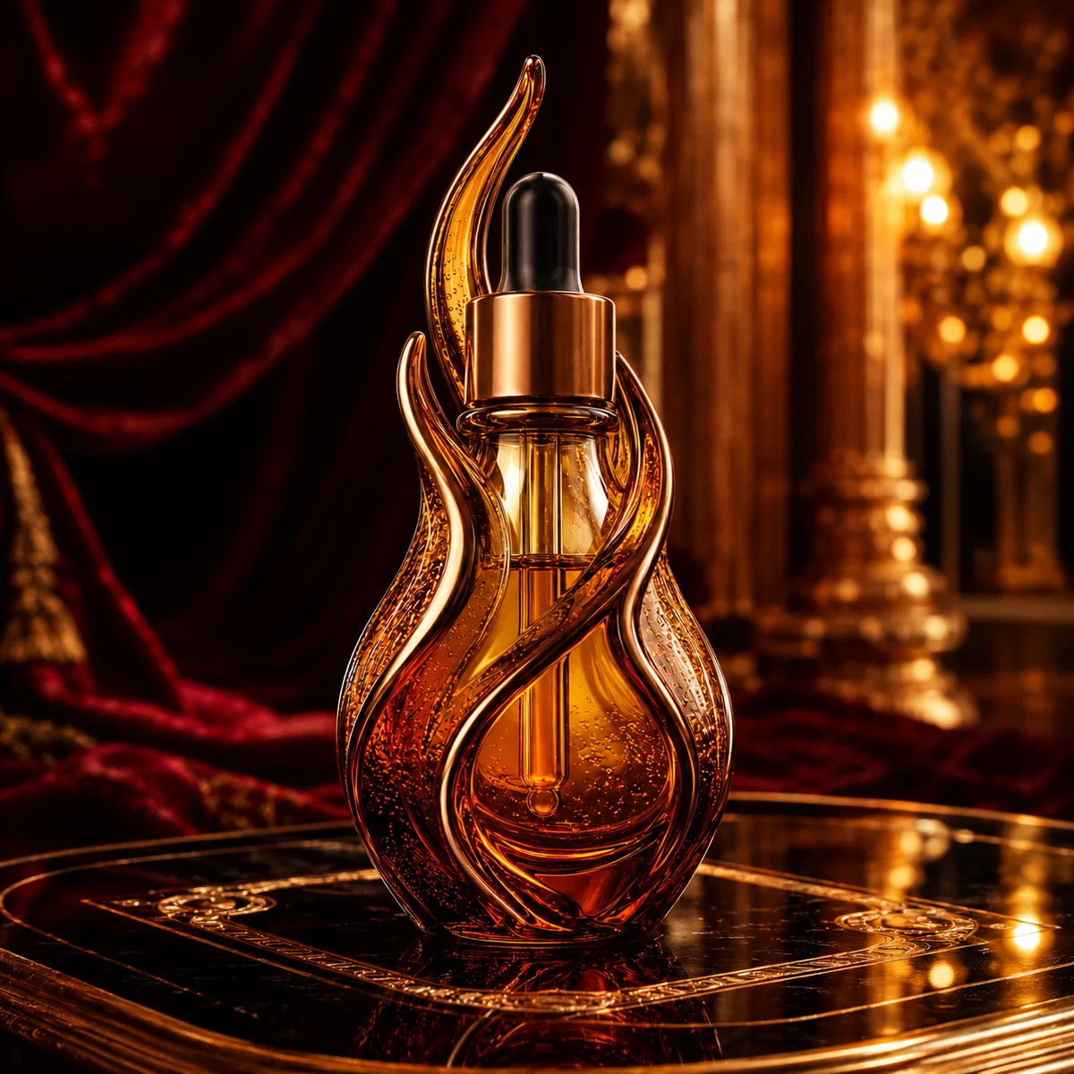 Amber Flame Sculptural Essential Oil Bottle alternate angle