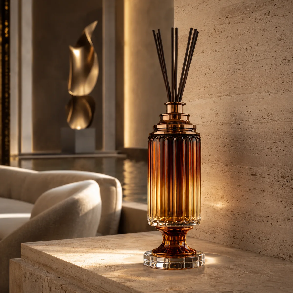 Amber Temple Column Diffuser Bottle alternate angle