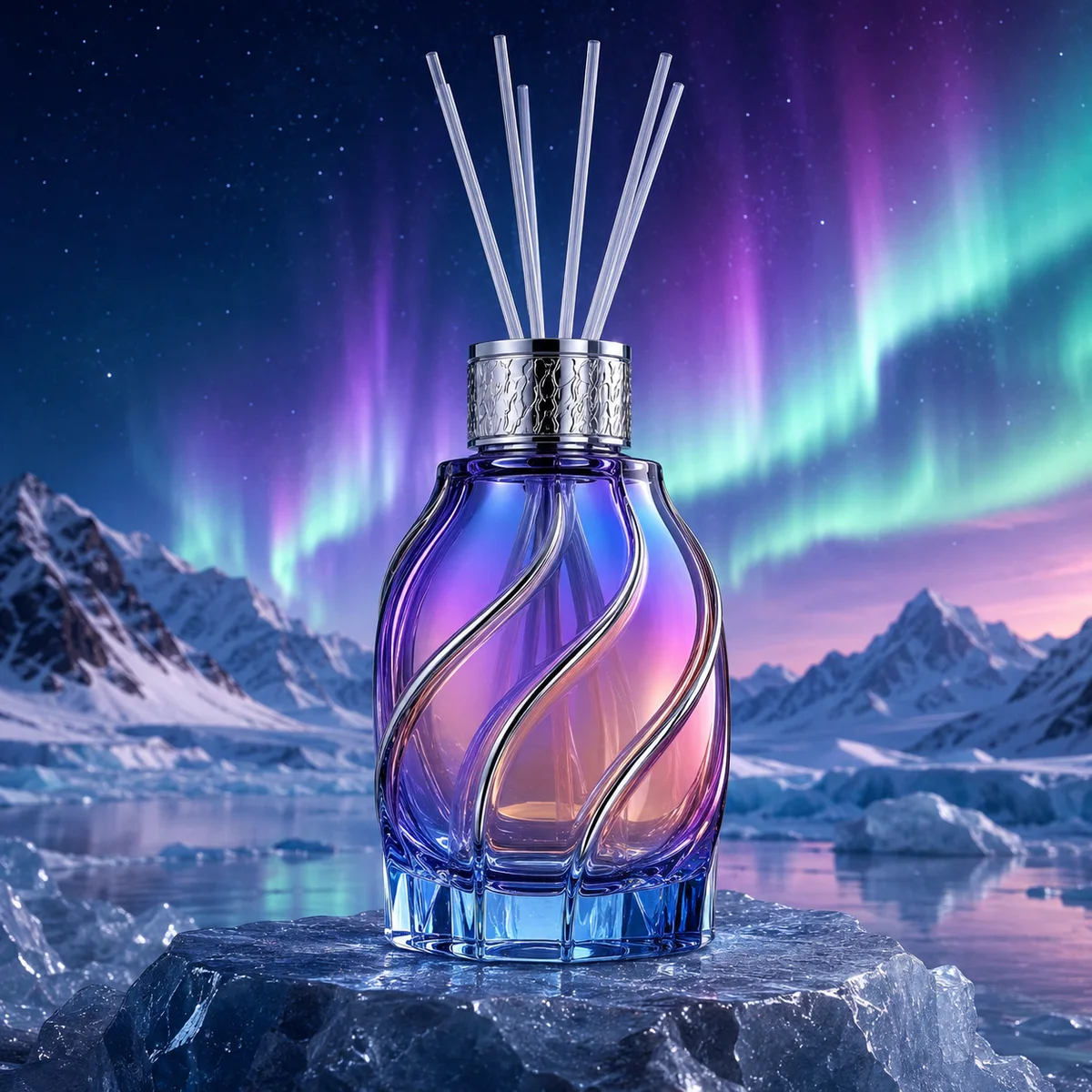 Aurora Wave Reed Diffuser Bottle front view