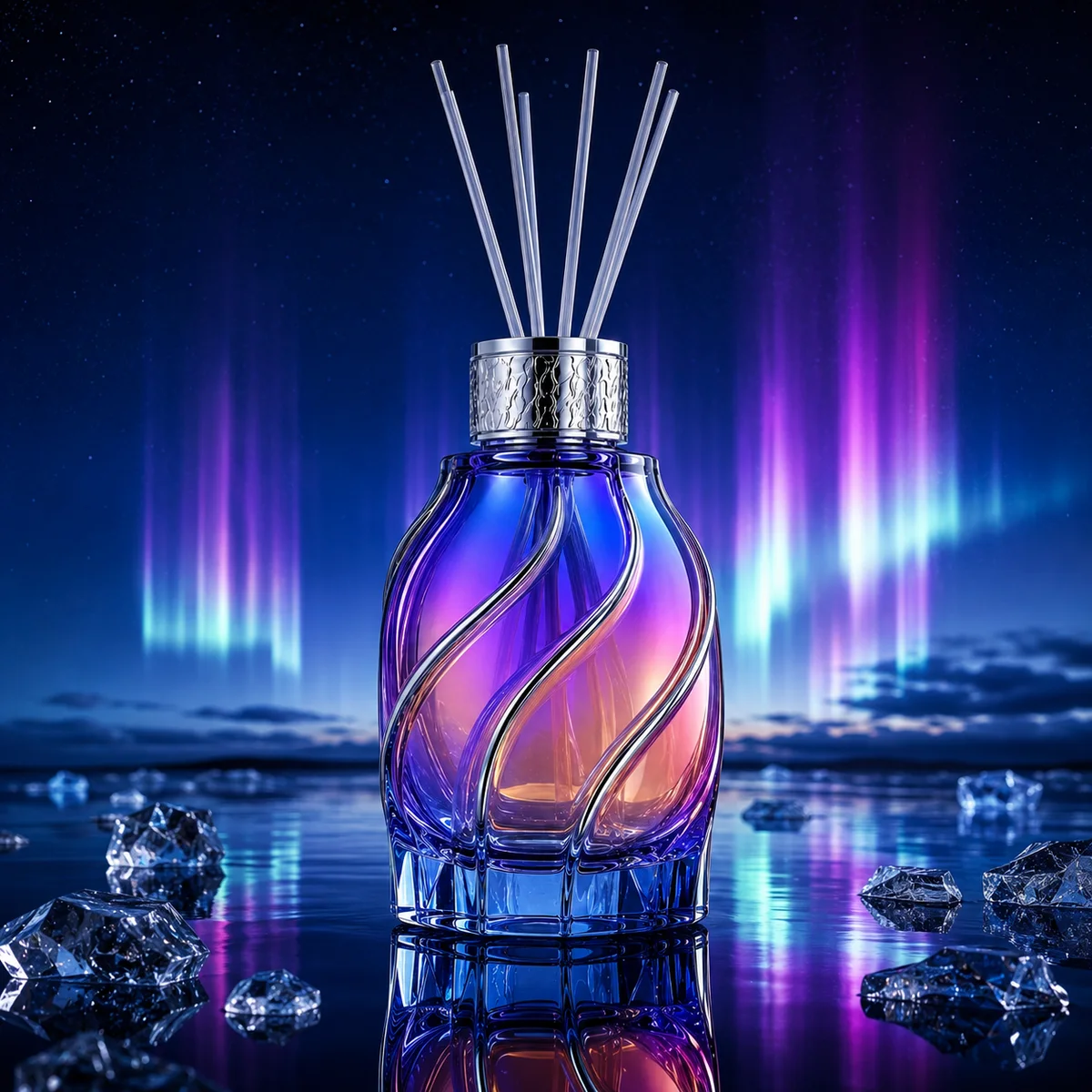 Aurora Wave Reed Diffuser Bottle alternate angle