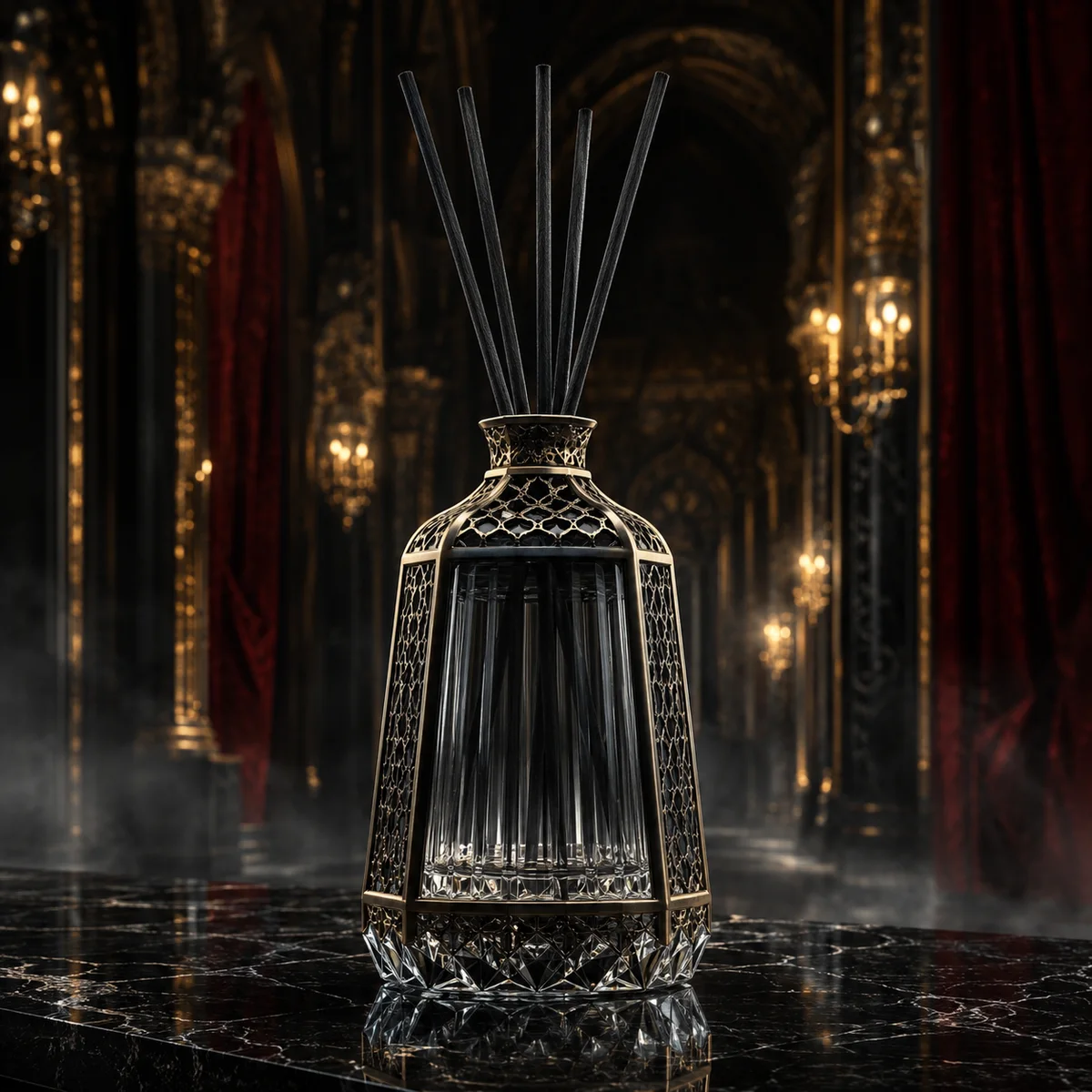 Black Crystal Lantern Aroma Diffuser front view