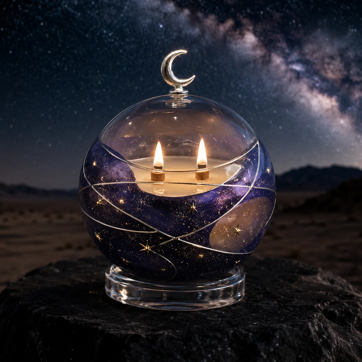 Celestial Orb Aromatherapy Candle Jar front view