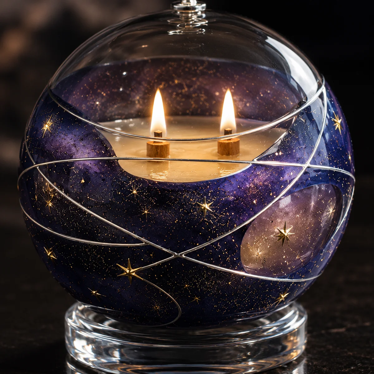 Celestial Orb Aromatherapy Candle Jar closure or decoration detail