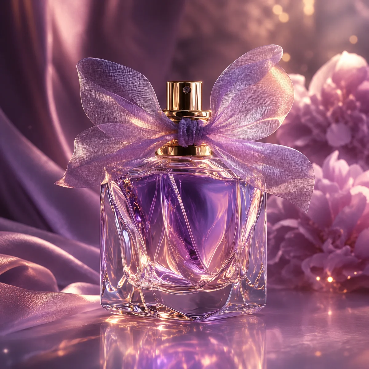 Celestial Violet Crystal Perfume Bottle front view
