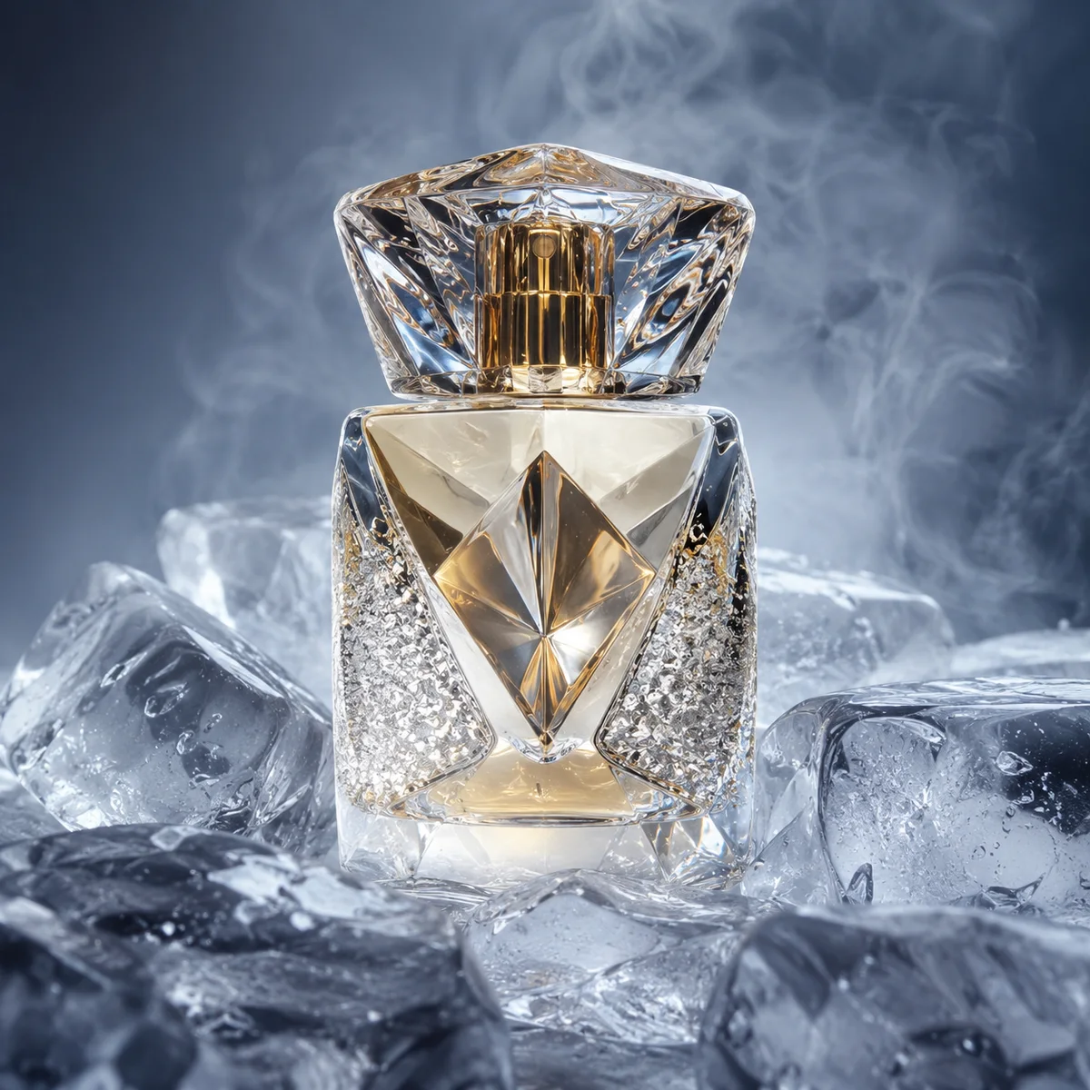 Luxury Faceted Crystal Perfume Bottle front view