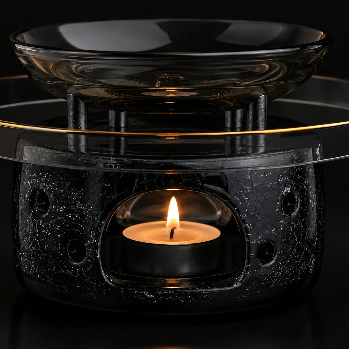 Obsidian Halo Aromatherapy Oil Burner closure or decoration detail