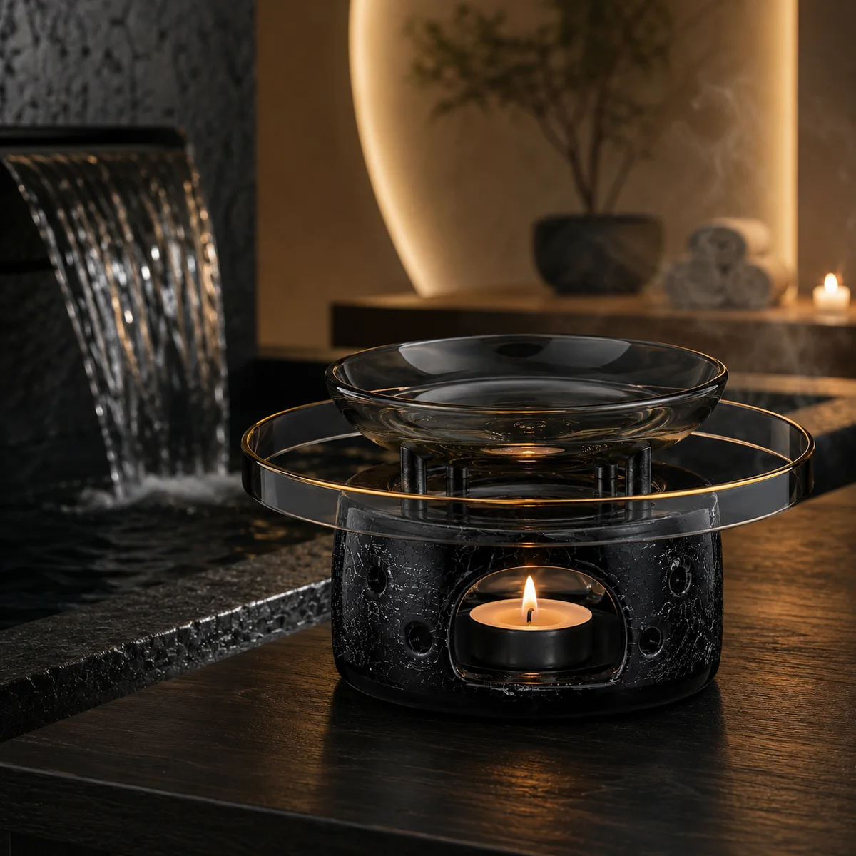 Obsidian Halo Aromatherapy Oil Burner alternate angle