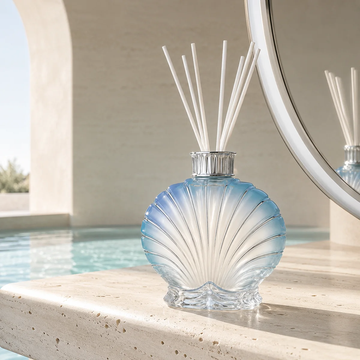 Opal Shell Reed Diffuser Bottle alternate angle