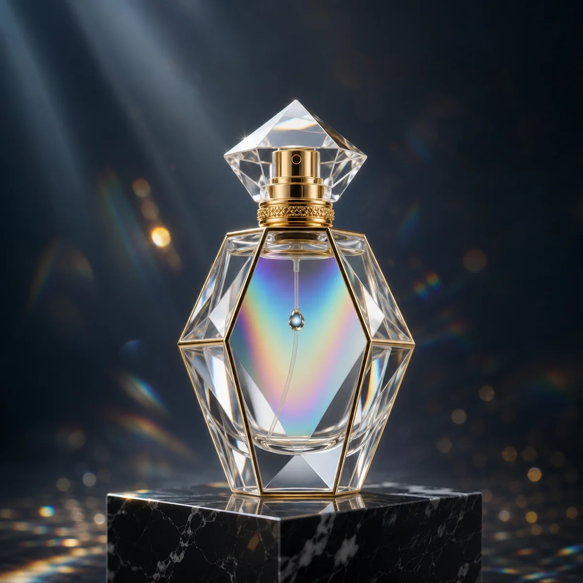 Prismatic Faceted Crystal Perfume Bottle alternate angle
