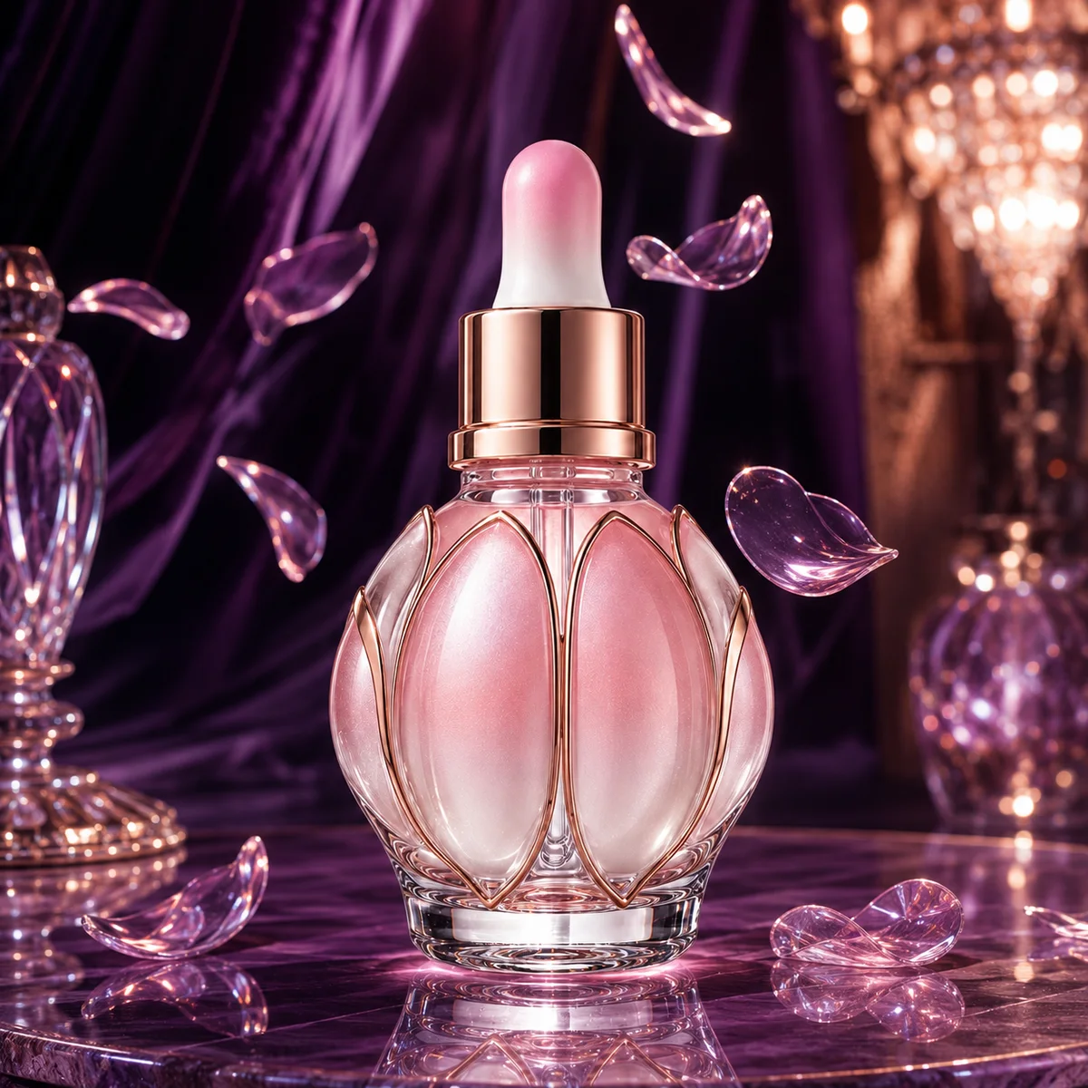 Rose Quartz Petal Relief Essential Oil Bottle alternate angle