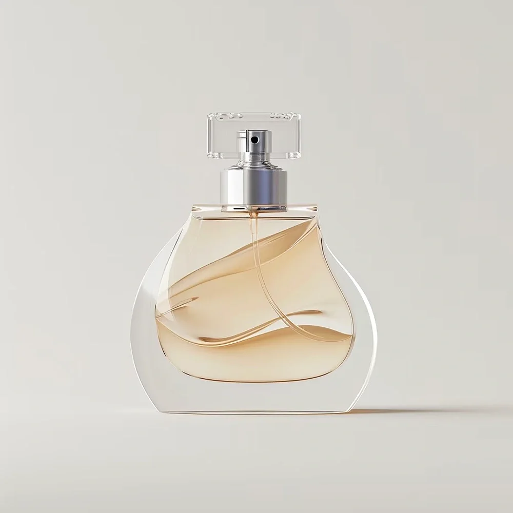 Sculptural Ribbon Glass Perfume Bottle closure or decoration detail