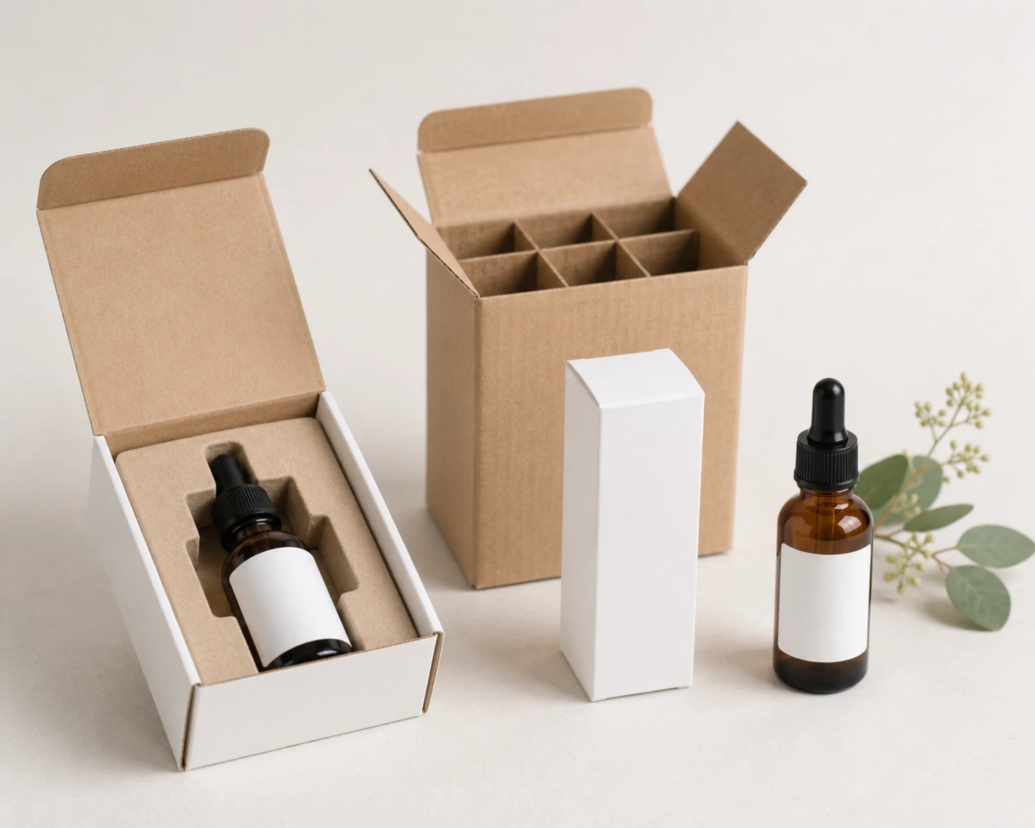 packaging detail image of Amber Essential Oil Dropper Bottle showing application-specific retail or export packaging