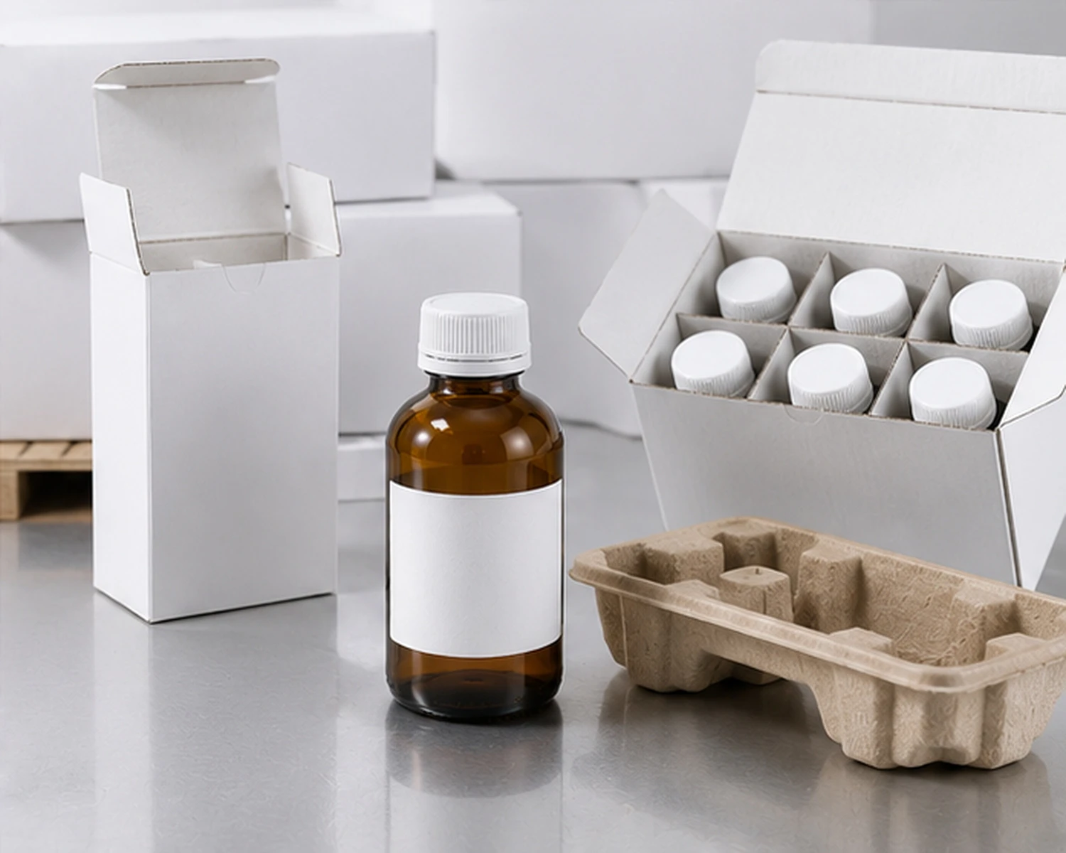 packaging detail image of Amber Specialty Glass Bottle showing application-specific retail or export packaging
