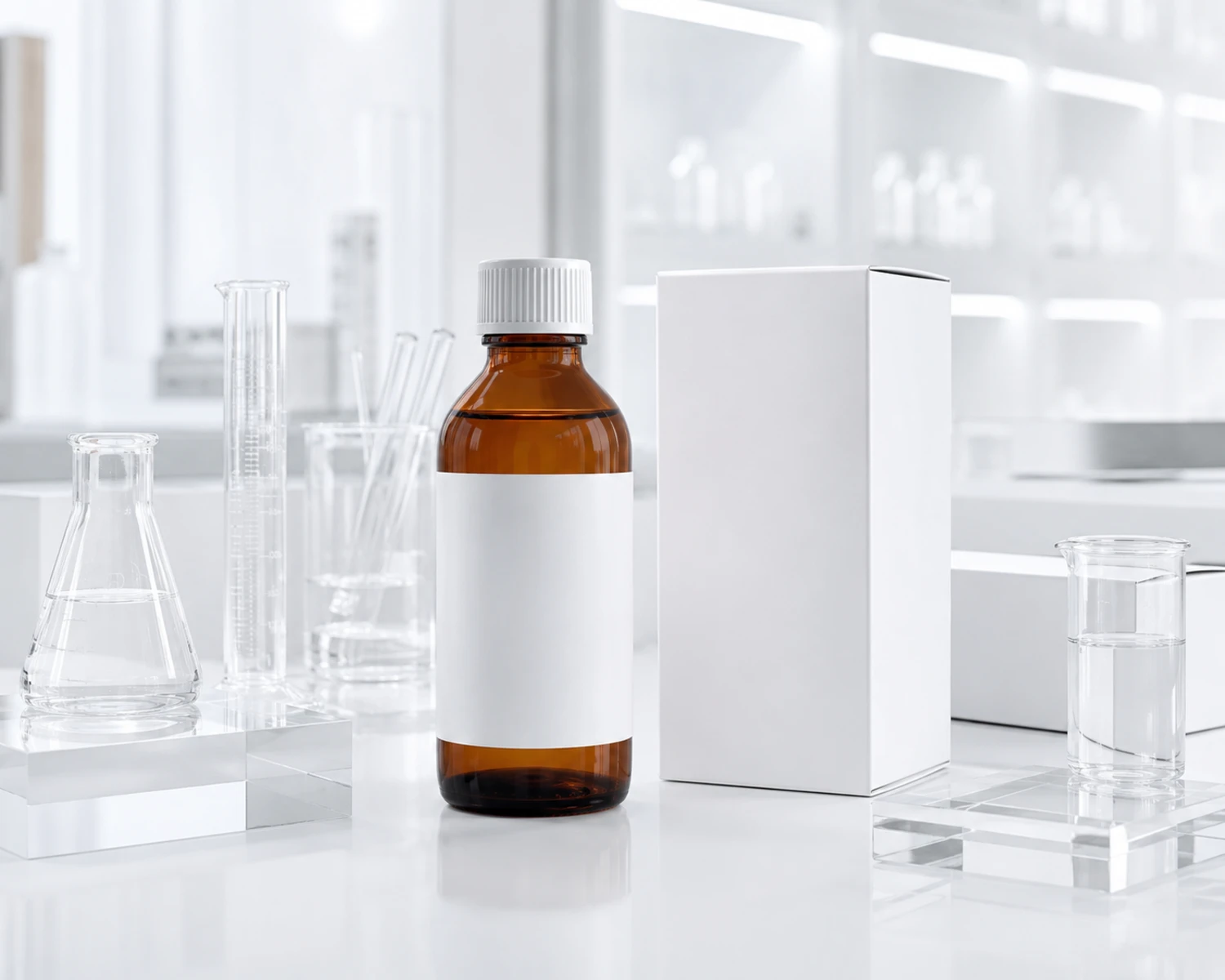 Amber Specialty Liquid Glass Bottle finished bottle campaign image showing amber glass packaging presentation