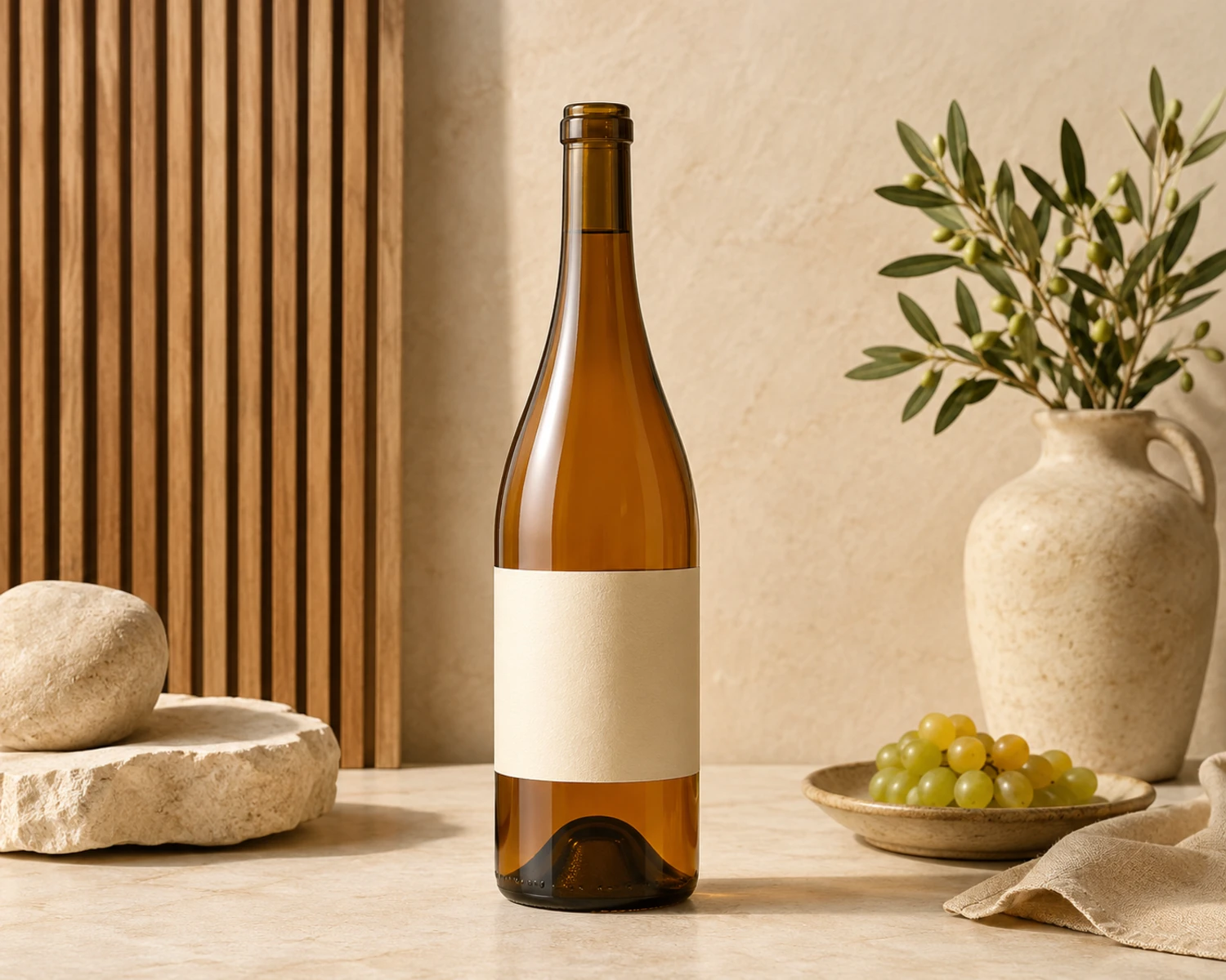 Amber Wine Glass Bottle finished bottle campaign image showing amber glass packaging presentation