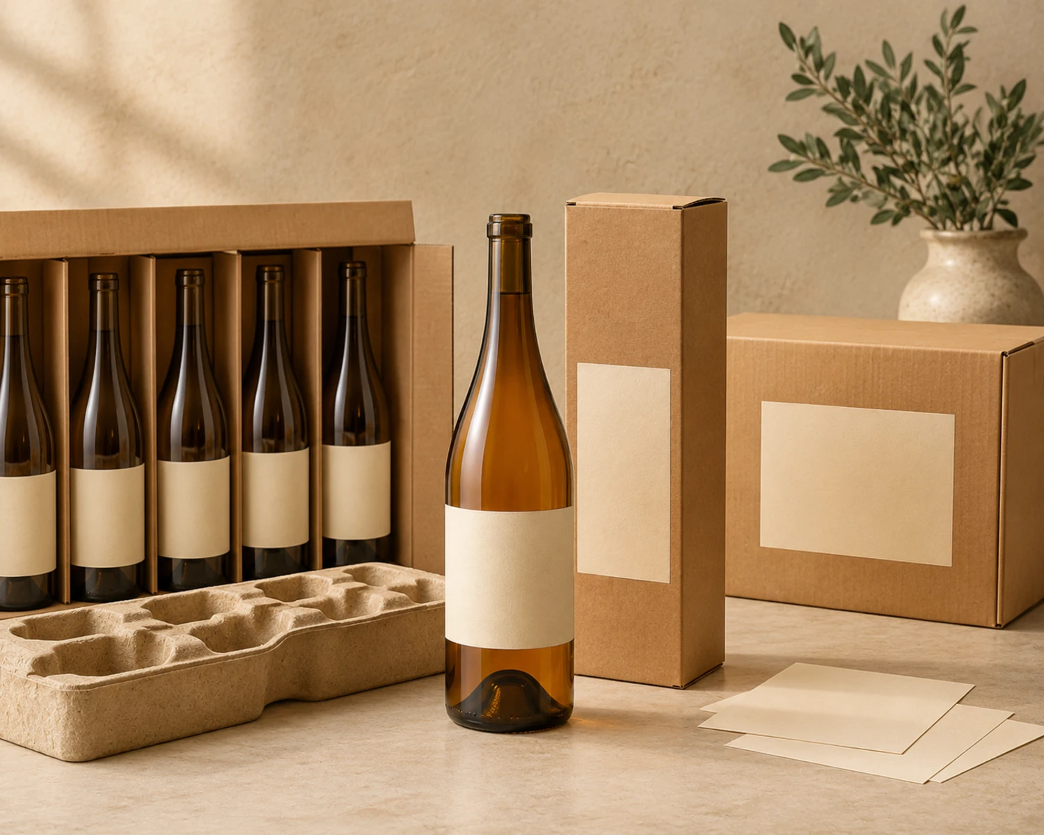 packaging detail image of Amber Wine Glass Bottle showing application-specific retail or export packaging