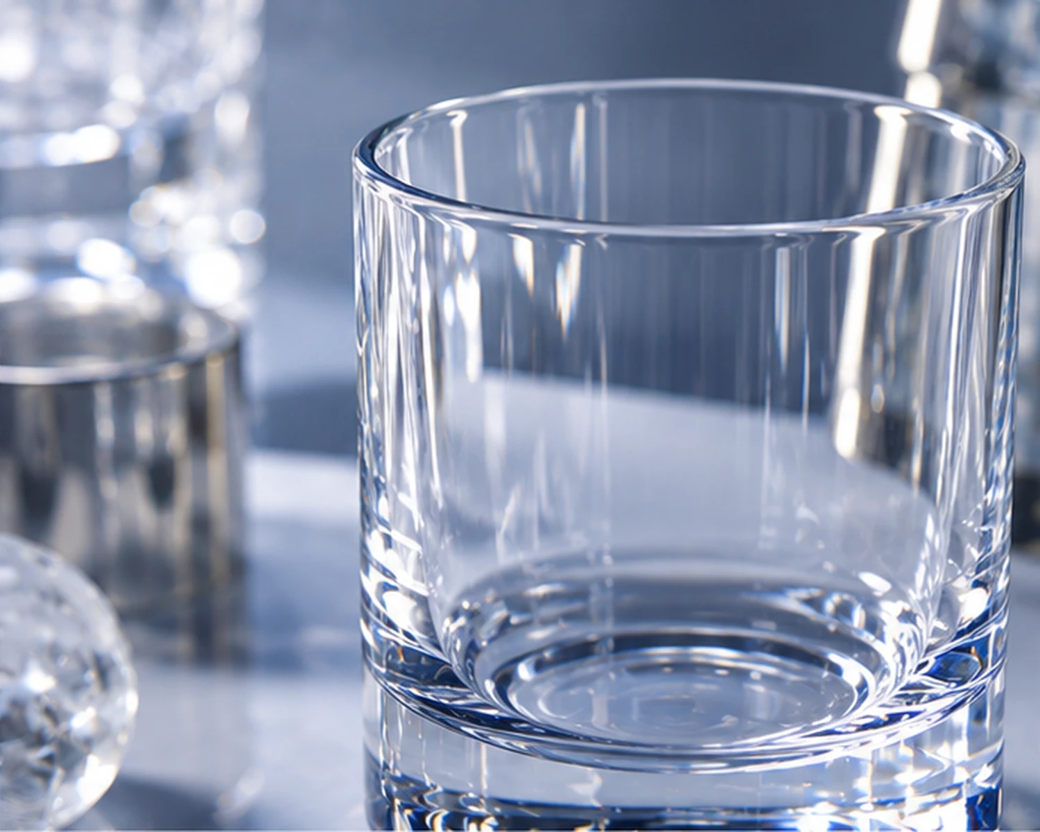 crystal rim and base detail image of Crystal Clear Glass Tumbler