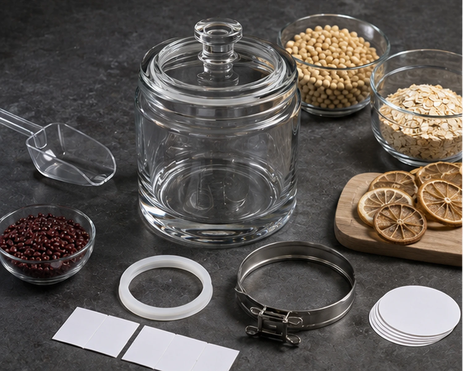 filled application detail image of Crystal Food Storage Jar
