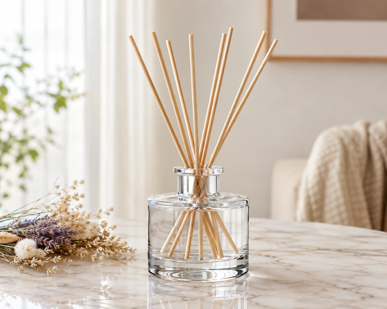 finished diffuser set image of Crystal Reed Diffuser Bottle