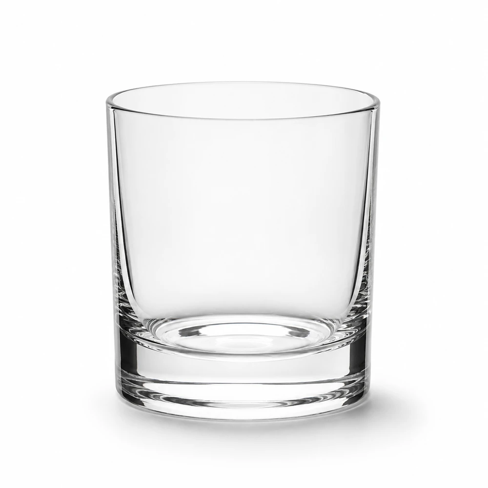 Crystal Clear Glass Tumbler in high-clarity crystal glass - closure detail