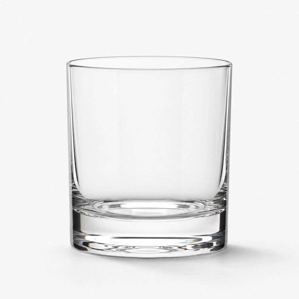 Crystal Clear Glass Tumbler in high-clarity crystal glass - front view