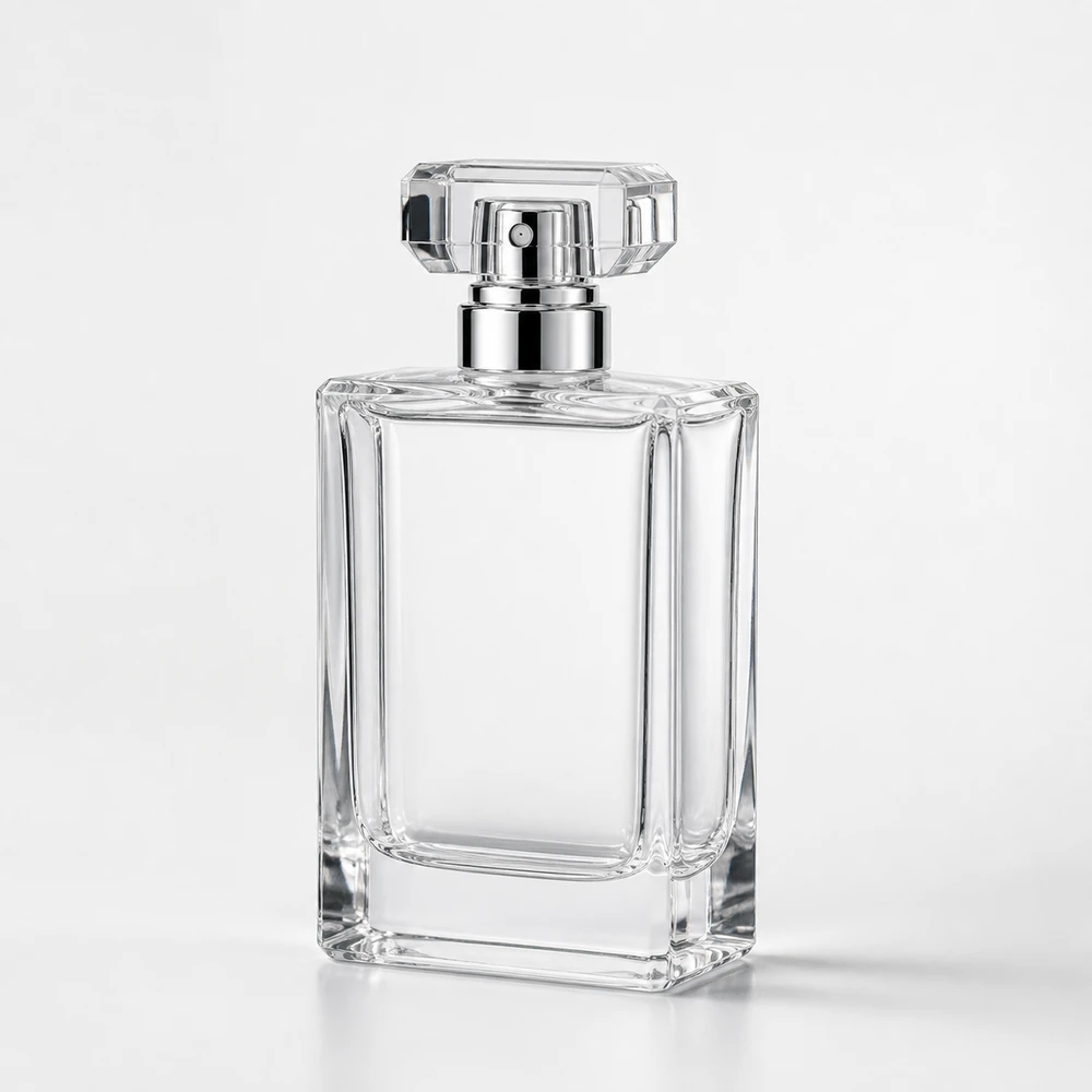 Crystal Clear Perfume Bottle in high-clarity crystal glass - closure detail