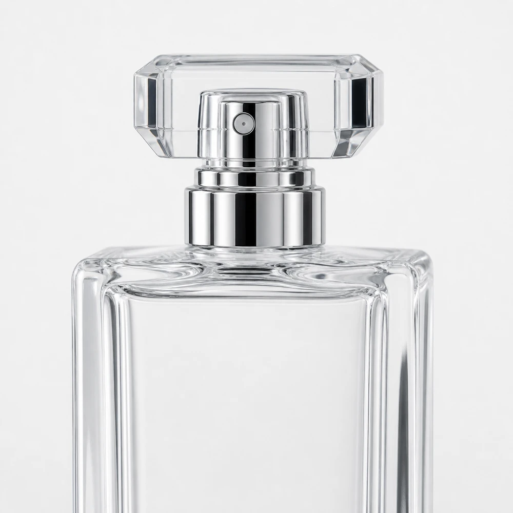 Crystal Clear Perfume Bottle in high-clarity crystal glass - packing view
