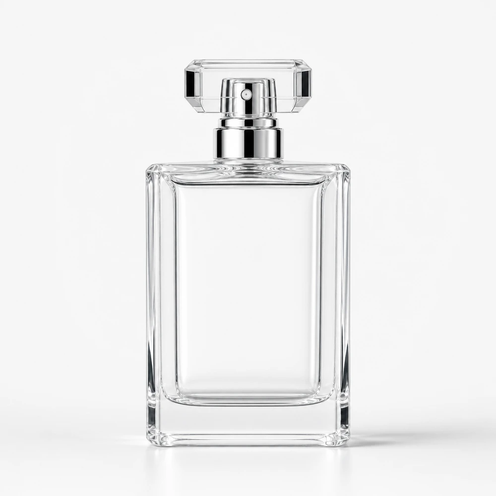 Crystal Clear Perfume Bottle in high-clarity crystal glass - decoration view