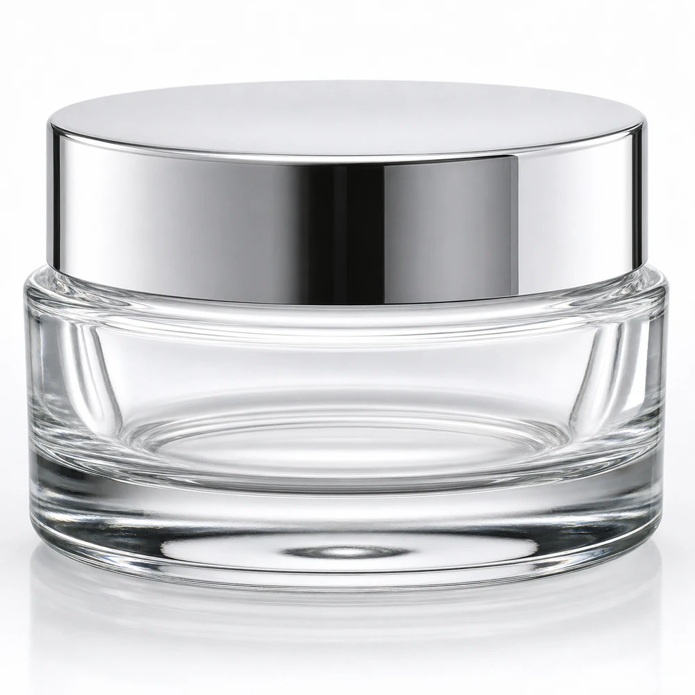 Crystal Cosmetic Cream Jar in high-clarity crystal glass - packing view