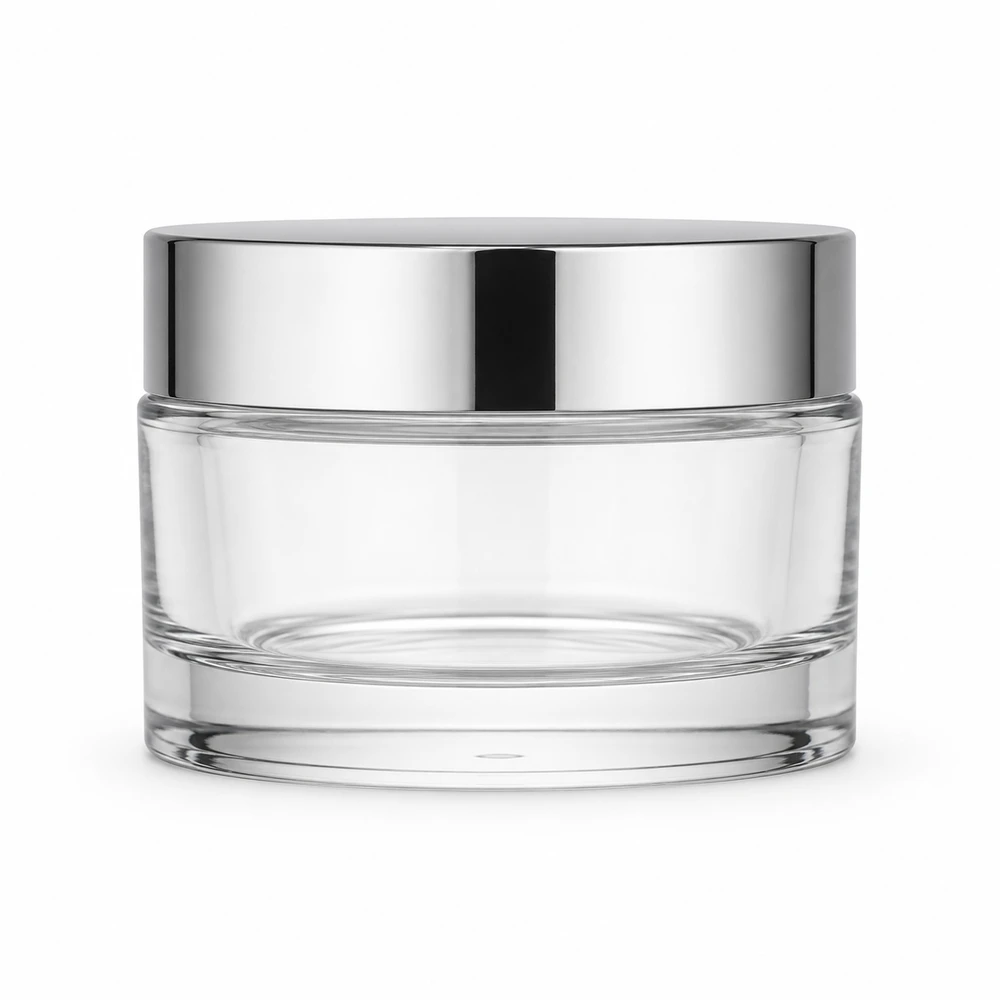 Crystal Cosmetic Cream Jar in high-clarity crystal glass - decoration view