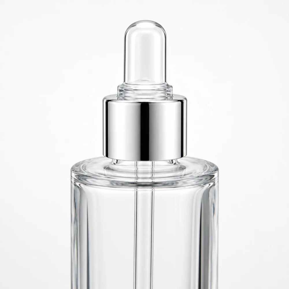 Crystal Cosmetic Serum Bottle in high-clarity crystal glass - packing view
