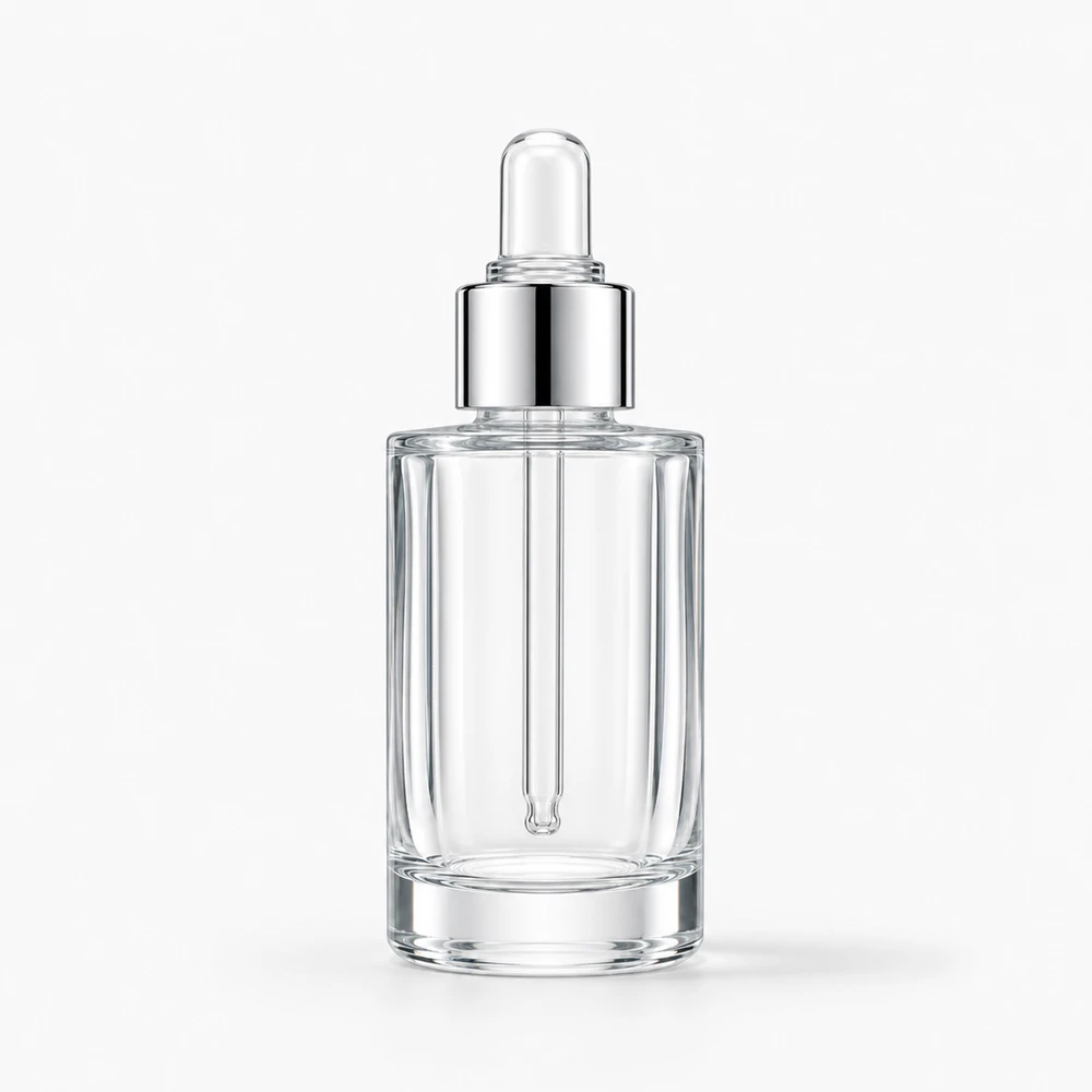 Crystal Cosmetic Serum Bottle in high-clarity crystal glass - decoration view