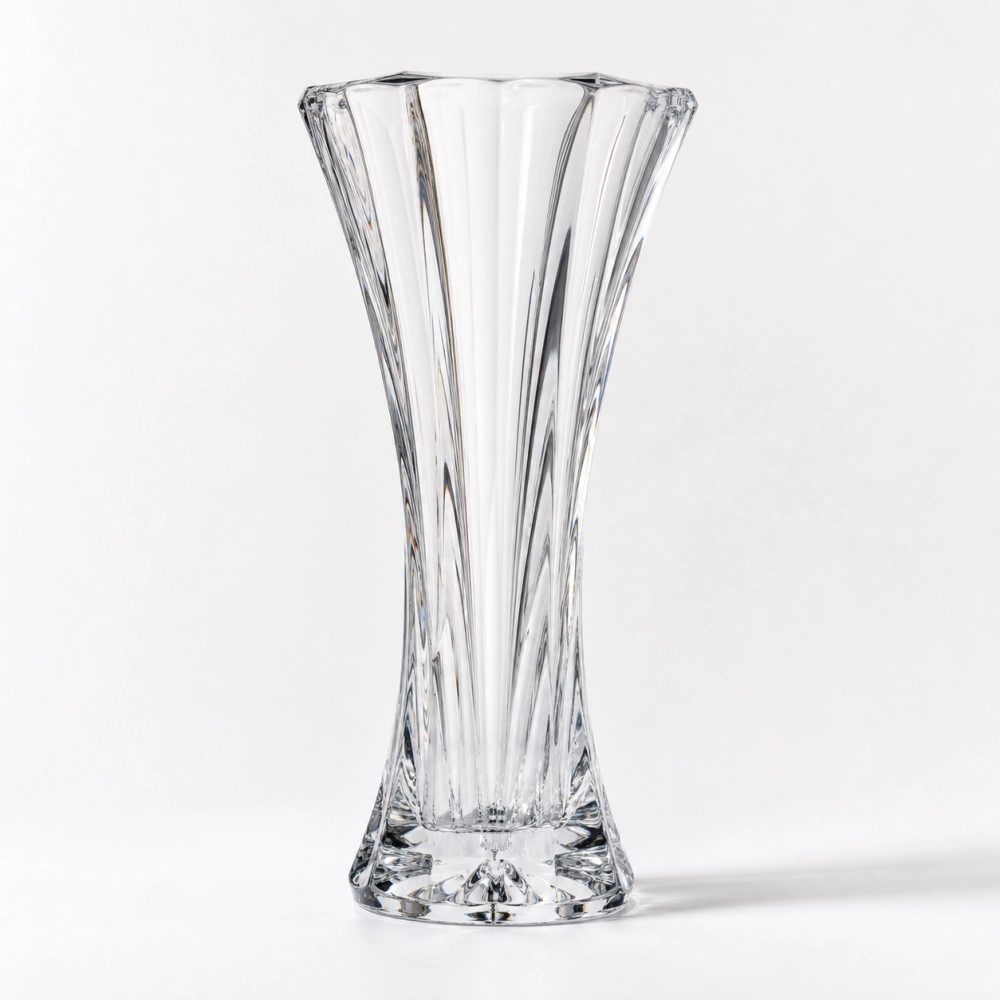 Crystal Decorative Glass Vase in high-clarity crystal glass - front view