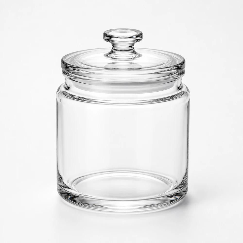 Crystal Food Storage Jar in high-clarity crystal glass - closure detail